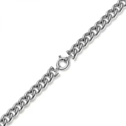 15mm Rundpanzer Kette Collier Halsschmuck aus 585 Gold Weißgold, 45cm