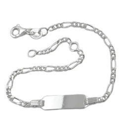 2,2mm Schildband Armkette Figarokette aus 925 Silber für Kinder, 16cm