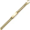 12,5mm Schildband Panzerarmband mit Gravurplatte 585 Gold Gelbgold massiv 22cm