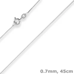 0,7mm Schlangenkette diamantiert Collier Halskette aus 375 Gold Weißgold 45cm