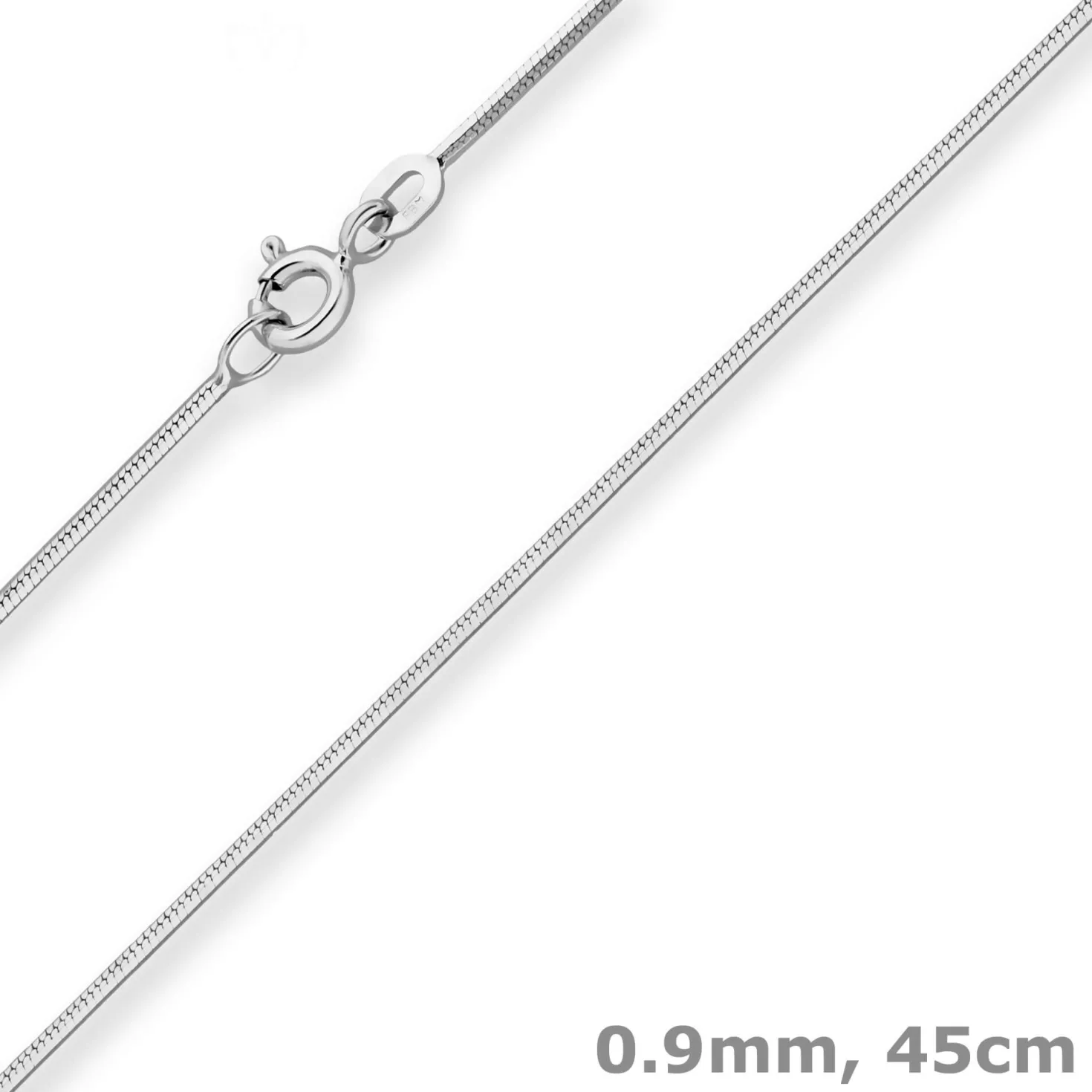 0,9mm Schlangenkette diamantiert Collier Halskette aus 333 Gold Weißgold 45cm