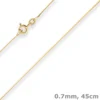 0,7mm Schlangenkette diamantiert Collier Halskette aus 375 Gold Gelbgold 45cm