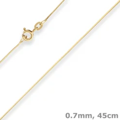 0,7mm Schlangenkette diamantiert Collier Halskette aus 585 Gold Gelbgold 45cm