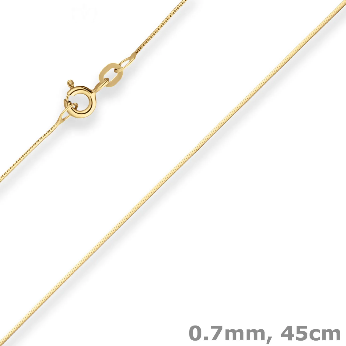 0,7mm Schlangenkette diamantiert Collier Halskette aus 585 Gold Gelbgold 45cm