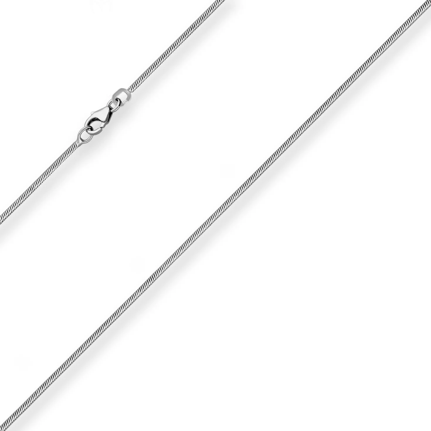 1,2mm Schlangenkette diamantiert Kette Collier aus 925 Silber rhodiniert 60cm