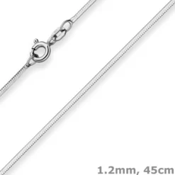 1,2mm Schlangenkette diamantiert Kette Collier aus 925 Silber rhodiniert 45cm