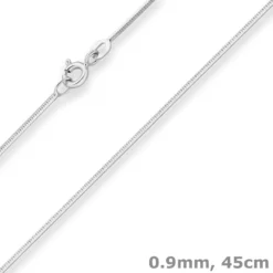0,9mm Schlangenkette diamantiert Kette Collier Halskette aus 925 Silber 45cm