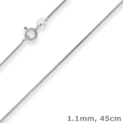 1,1mm Schlangenkette Goldkette Collier Halskette aus 333 Gold Weißgold 45cm