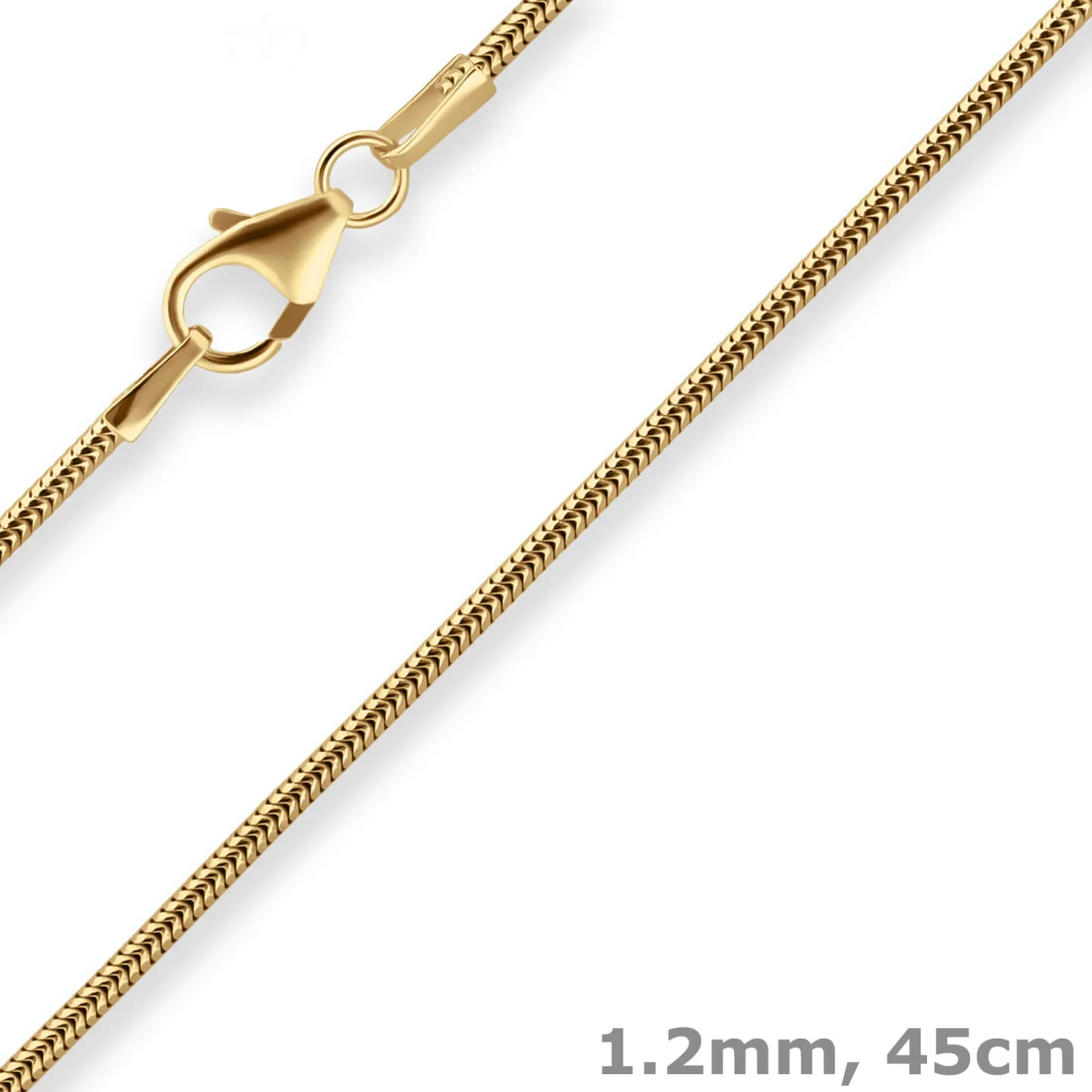 1,2mm Schlangenkette Goldkette Collier Halskette aus 585 Gold Gelbgold 45cm
