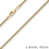 1,6mm Schlangenkette Goldkette Collier Halskette aus 585 Gold Gelbgold 42cm