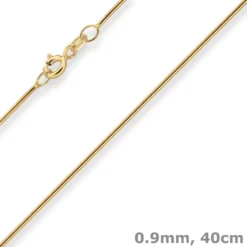 0,9mm Schlangenkette Goldkette Collier Halskette aus 333 Gold Gelbgold 40cm