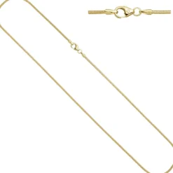 1,4mm Schlangenkette Halskette Kette Collier aus 585 Gold Gelbgold 45cm