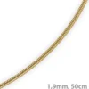 1,9mm Schlangenkette Kette Collier, 750 Gold Gelbgold, Goldkette 50cm