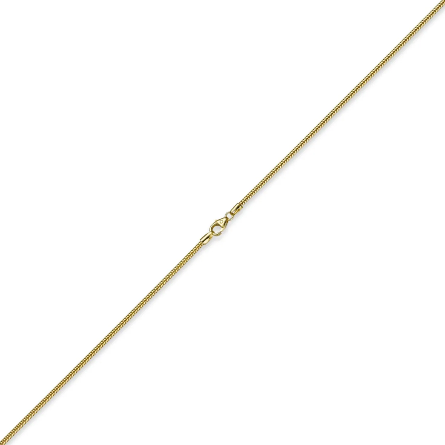 1,9mm Schlangenkette Kette Collier, 750 Gold Gelbgold, Goldkette 40cm