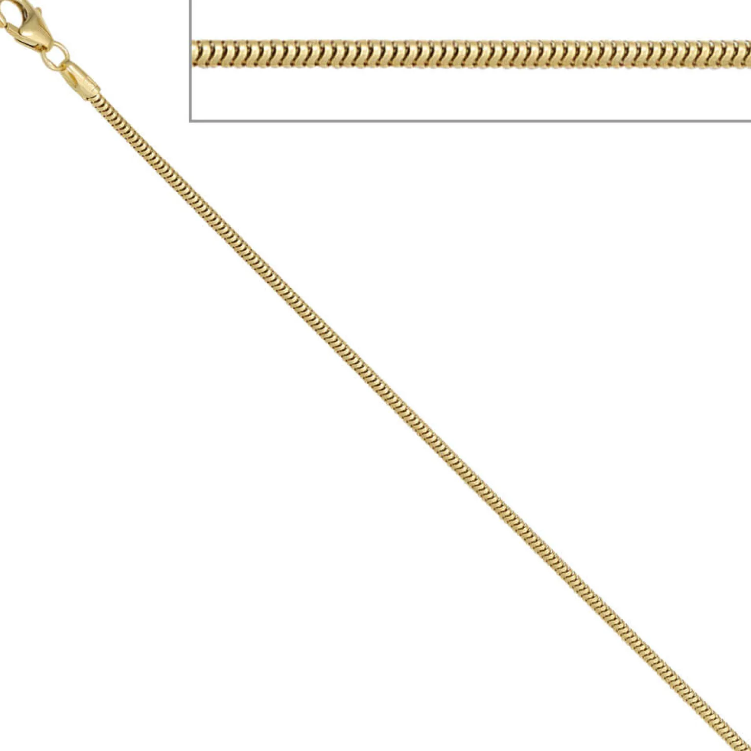 1,6mm Schlangenkette Kette Collier Halskette 585 Gold Gelbgold 42cm