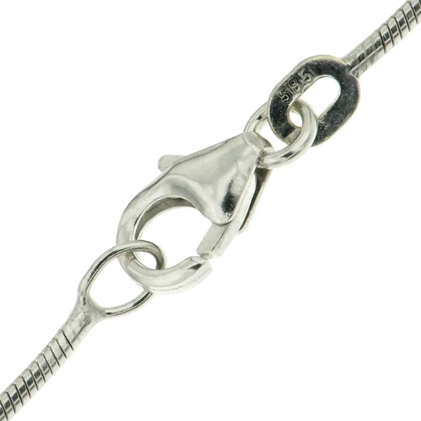 1mm Schlangenkette Kette Collier aus 585 Gold Weißgold, 42cm, Damen