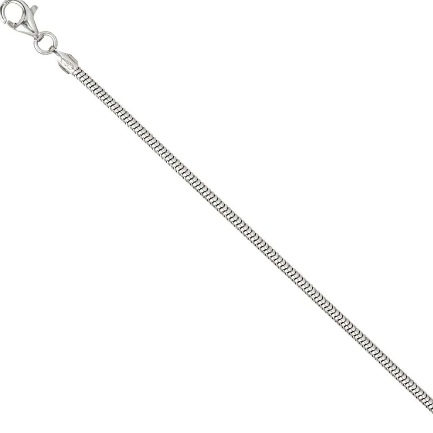 1,9mm Schlangenkette Kette Collier aus 925 Silber rhodiniert 80cm