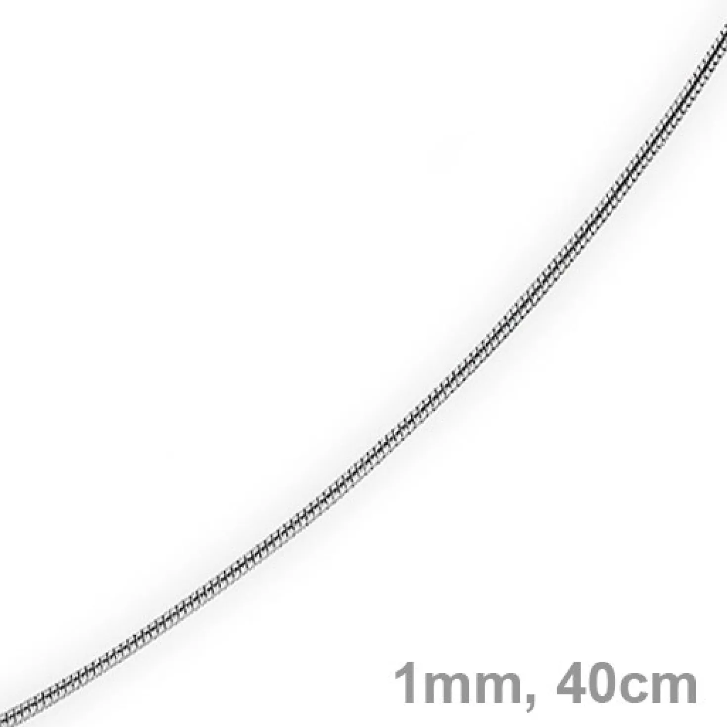 1mm Schlangenkette Kette Collier aus 750 Gold Weißgold, Goldkette 40cm