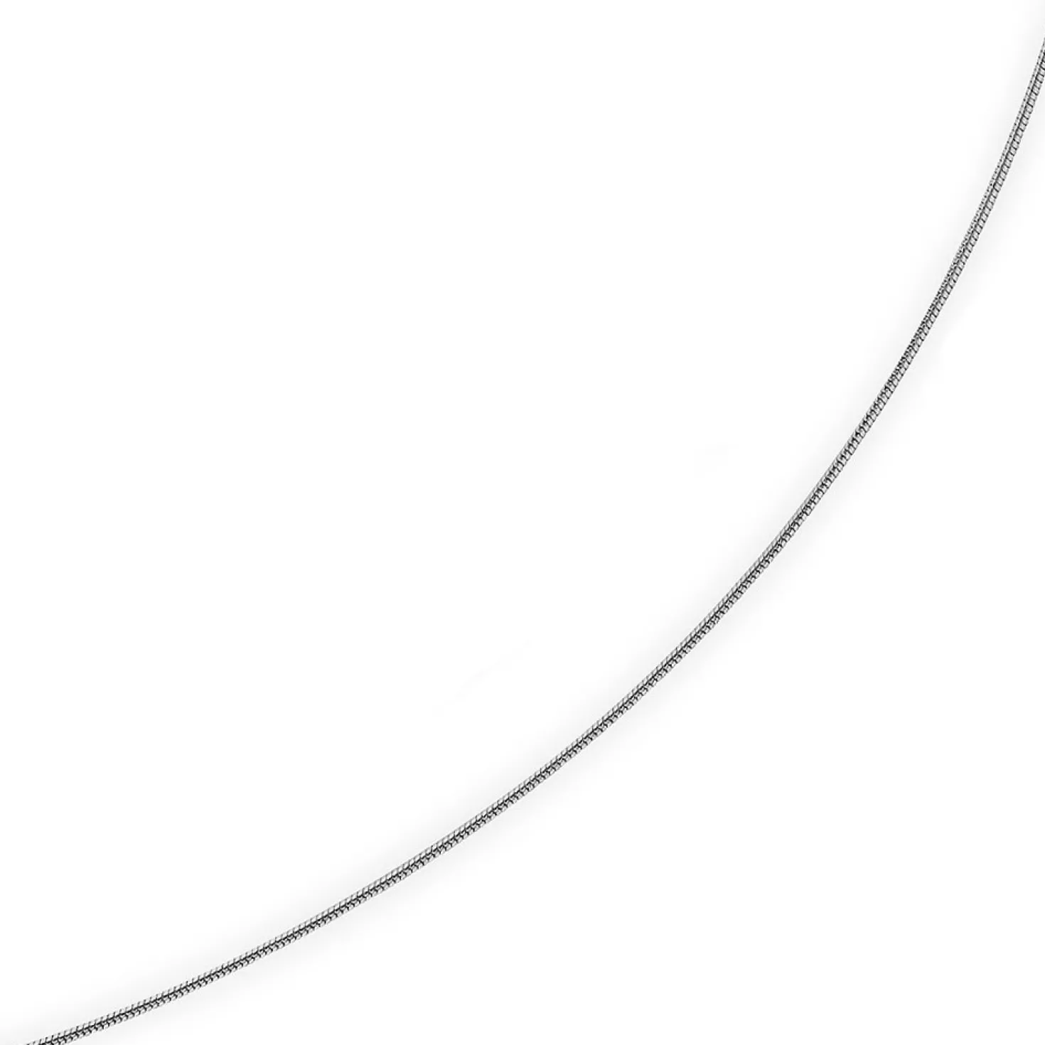 1mm Schlangenkette Kette Collier aus 750 Gold Weißgold, Goldkette 40cm