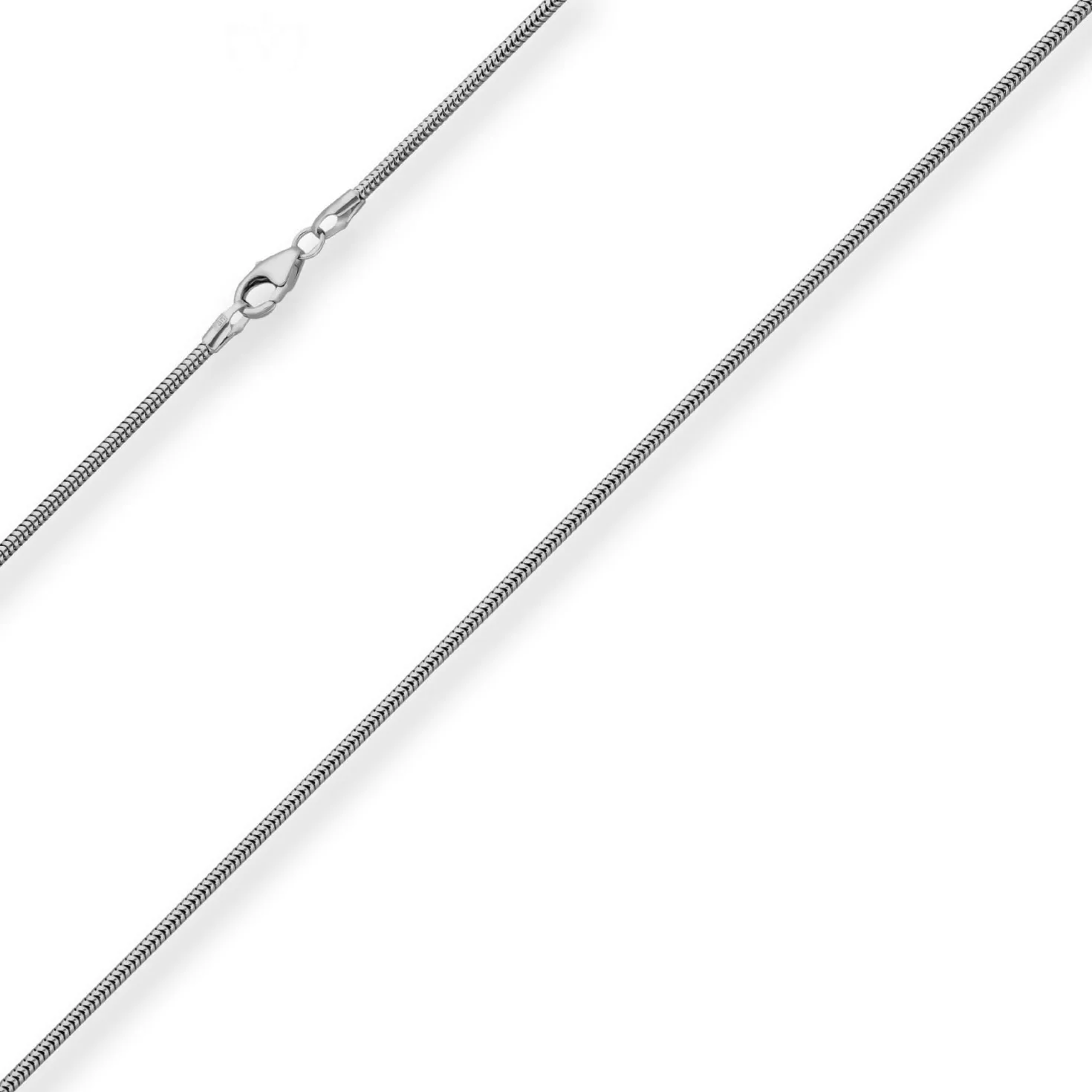 1,6mm Schlangenkette Kette Collier Halskette aus 925 Silber rhodiniert 50cm