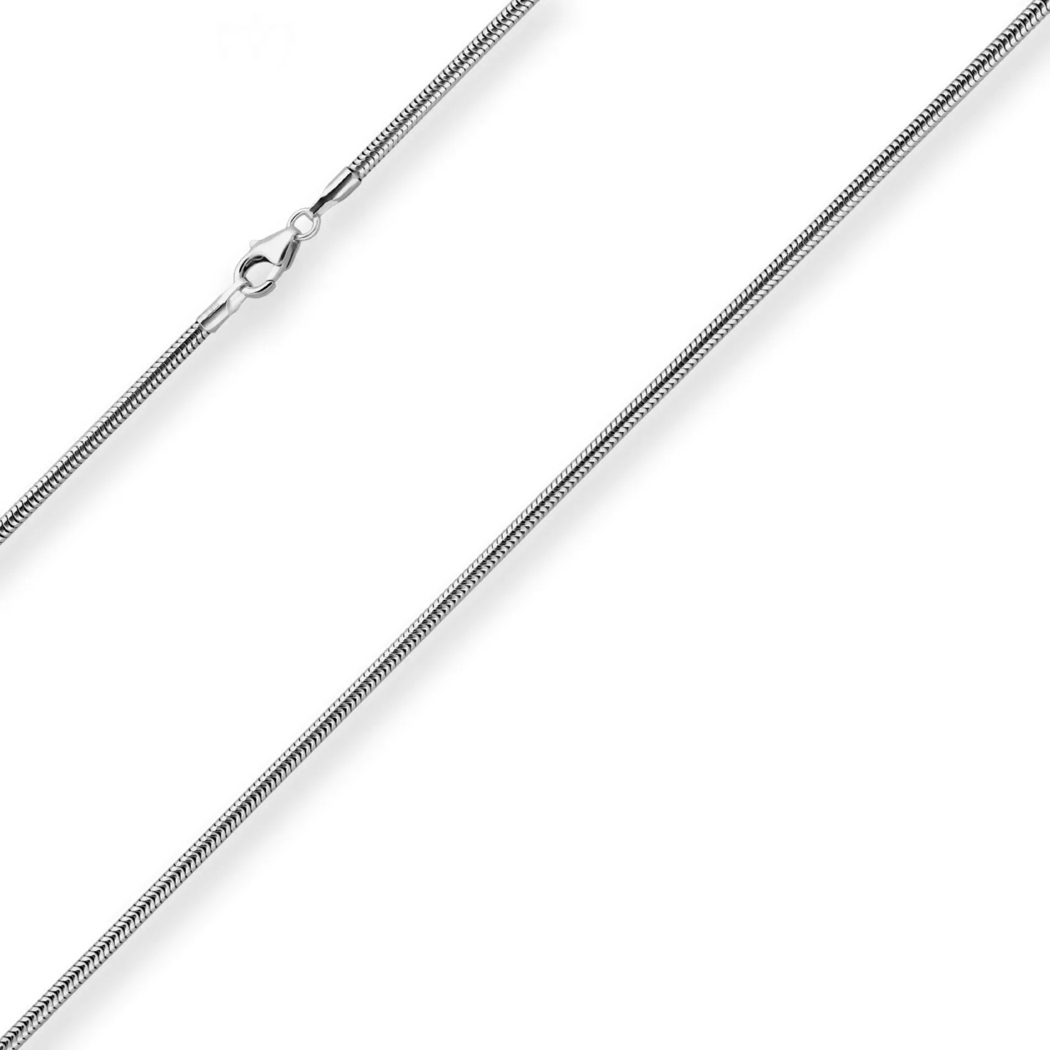1,9mm Schlangenkette Kette Collier Halskette aus 925 Silber rhodiniert 80cm