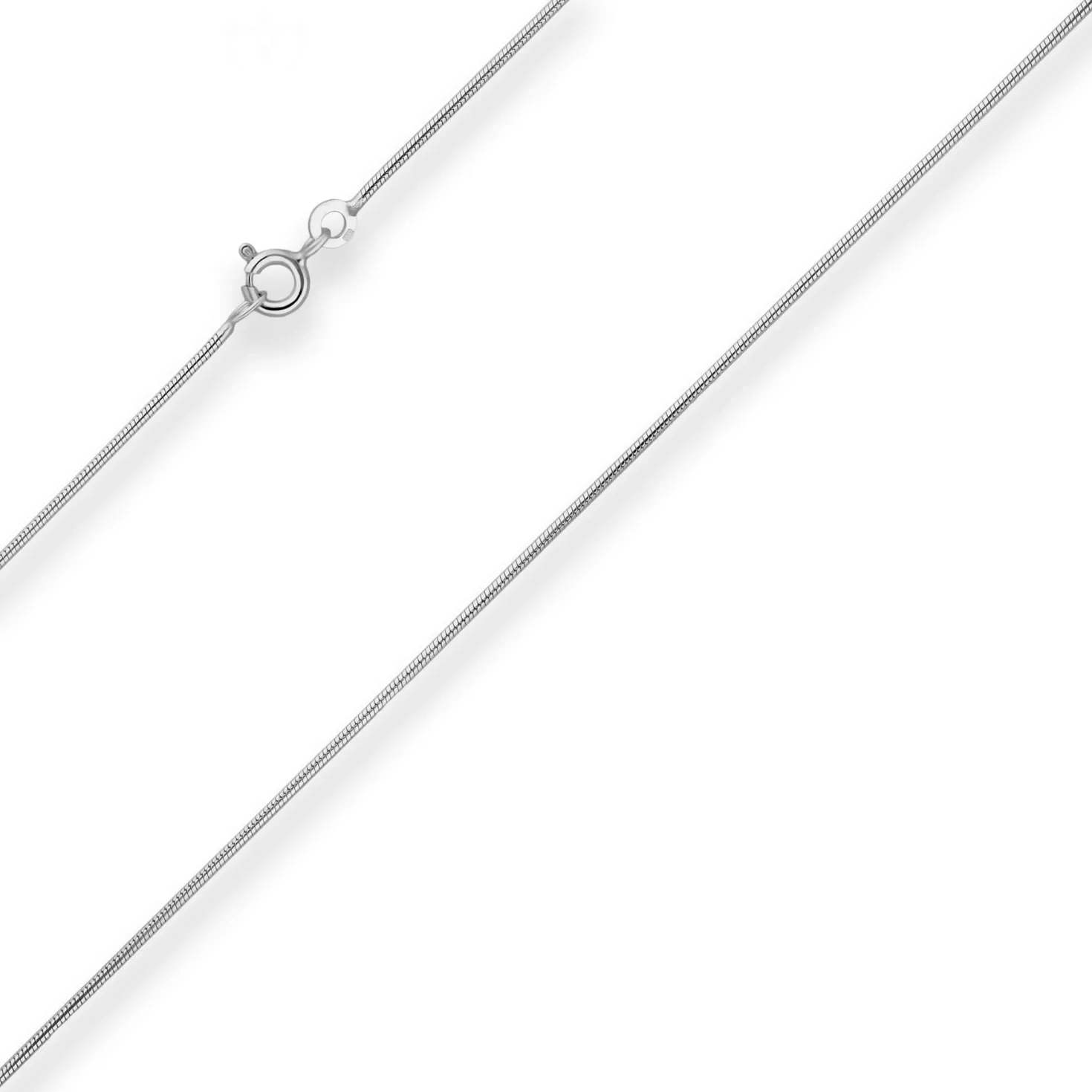 1,1mm Schlangenkette Kette Collier Halskette aus 925 Silber rhodiniert 55cm