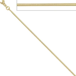 1,4mm Schlangenkette Kette rund, 585 Gold Gelbgold 50cm