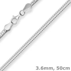 3,6mm Schlangenkette oval Silberkette Collier Halskette aus 925 Silber 50cm