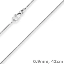 0,9mm Schlangenkette Platinkette Collier Halskette aus 950 Platin 42cm
