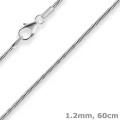 1,2mm Schlangenkette Silberkette Collier Halskette aus 925 Silber 60cm