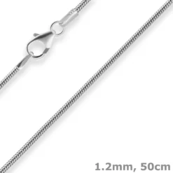 1,2mm Schlangenkette Silberkette Collier Halskette aus 925 Silber 50cm