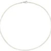 2,8mm Seidencollier Collier beige, Karabiner 925 Silber, Damen, 42cm