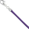 2,8mm Seidencollier Collier lila, Karabiner 925 Silber, Damen, 42cm