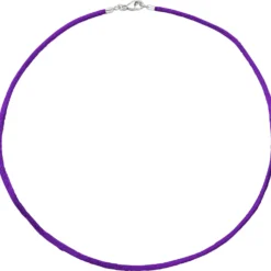 2,8mm Seidencollier Collier lila, Karabiner 925 Silber, Damen, 42cm