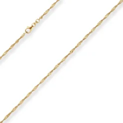 2,2mm Singapurkette Collier Halskette aus 585 Gold Gelbgold 45cm