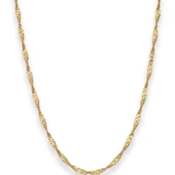 2,2mm Singapurkette Collier Halskette aus 375 Gold Gelbgold 50cm
