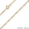 1,8mm Singapurkette Collier Halskette aus 333 Gold Gelbgold 42cm