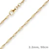 2,2mm Singapurkette Collier Halskette aus 585 Gold Gelbgold 50cm
