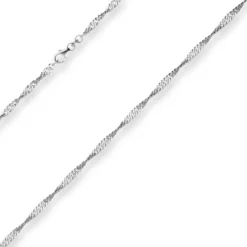 2,9mm Singapurkette Goldkette Collier Halskette aus 585 Gold Weißgold 45cm