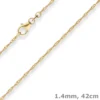 1,4mm Singapurkette Goldkette Collier Halskette aus 750 Gold Gelbgold 42cm