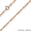 2,4mm Singapurkette Goldkette Collier Halskette aus 585 Gold Rotgold 40cm