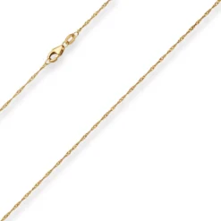 1,2mm Singapurkette Goldkette Collier Halskette aus 375 Gold Gelbgold 50cm