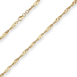 3,8mm Singapurkette Goldkette Collier Halskette aus 333 Gold Gelbgold 45cm