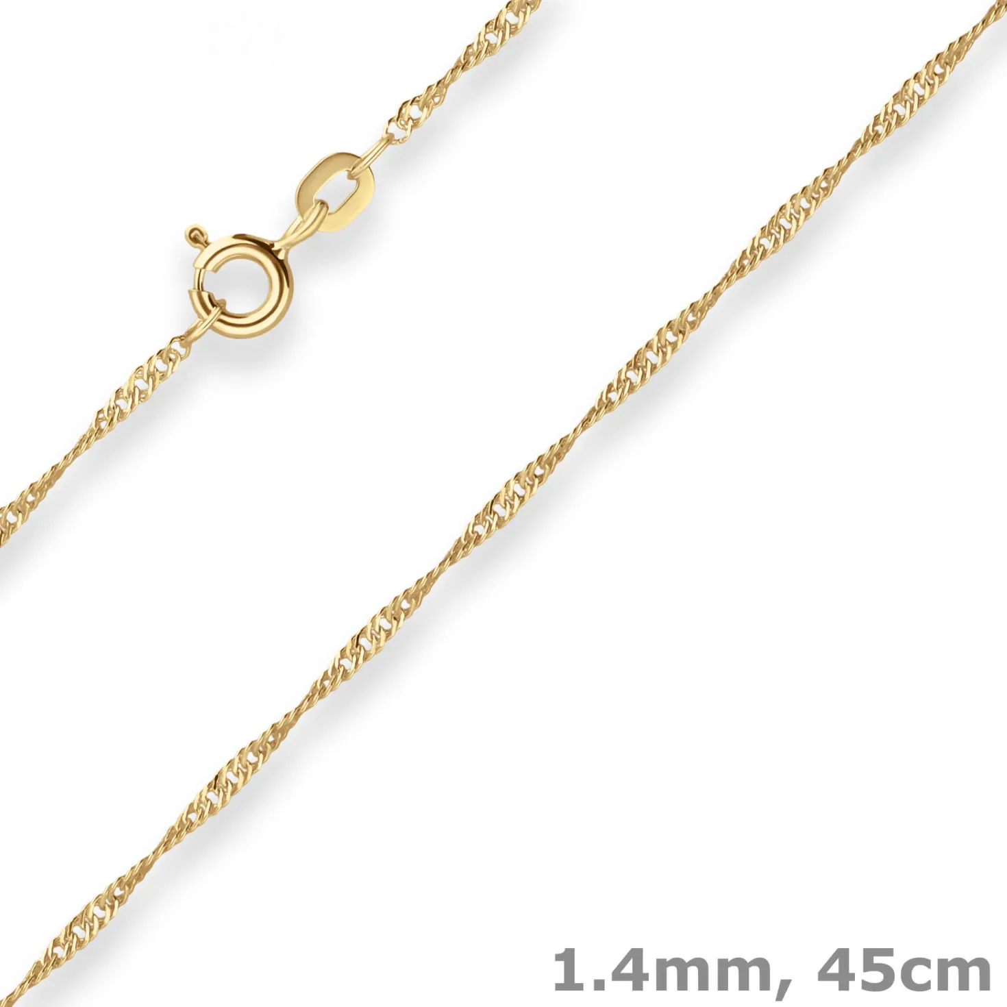 1,4mm Singapurkette Goldkette Collier Halskette aus 333 Gold Gelbgold 45cm
