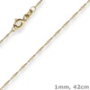 1mm Singapurkette Goldkette Collier Halskette aus 333 Gold Gelbgold 42cm