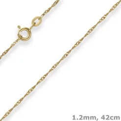 1,2mm Singapurkette Goldkette Collier Halskette aus 333 Gold Gelbgold 42cm