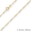 1,4mm Singapurkette Goldkette Collier Halskette aus 585 Gold Gelbgold 50cm