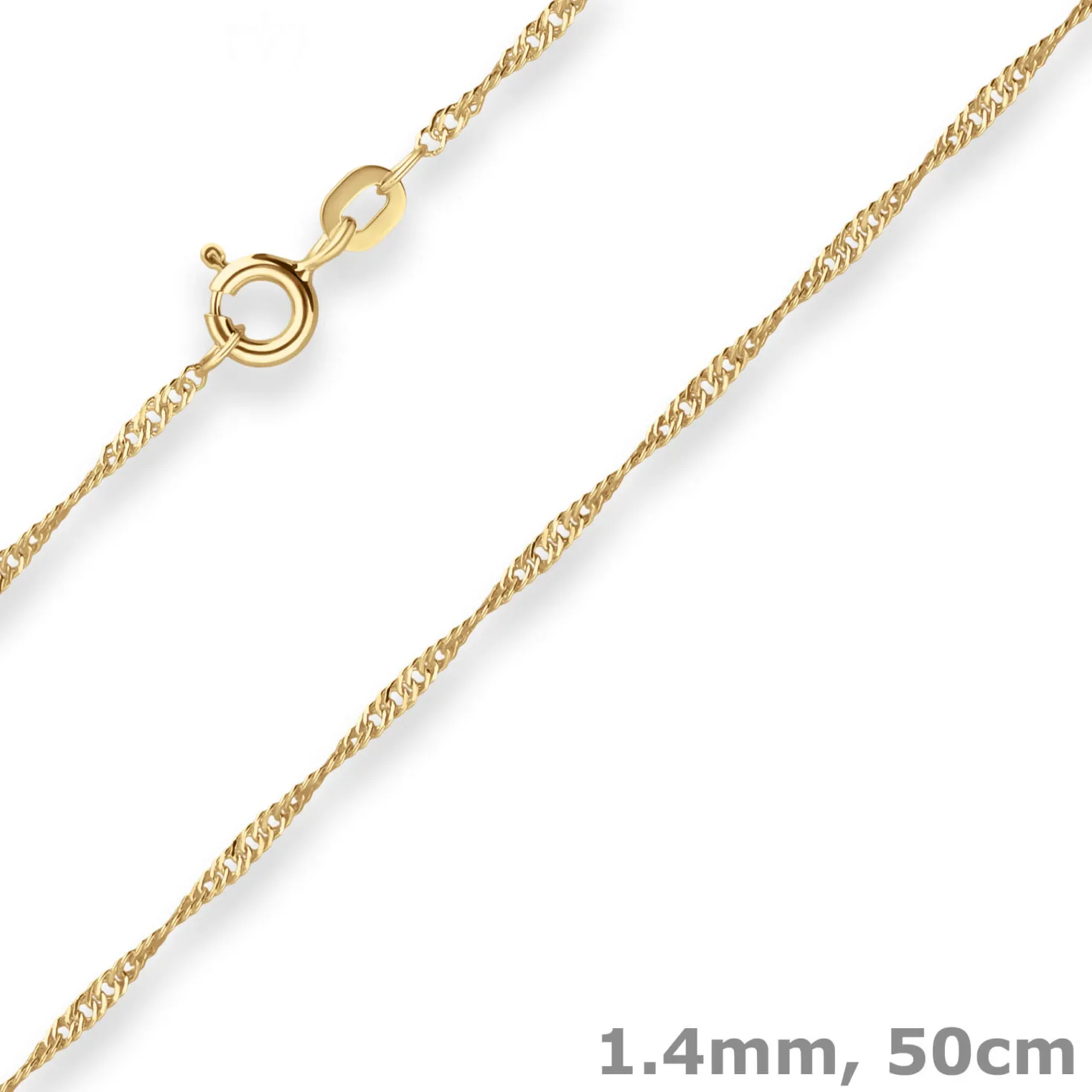 1,4mm Singapurkette Goldkette Collier Halskette aus 585 Gold Gelbgold 50cm