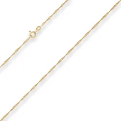 1,4mm Singapurkette Goldkette Collier Halskette aus 375 Gold Gelbgold 38cm