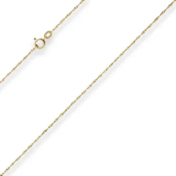 1mm Singapurkette Goldkette Collier Halskette aus 585 Gold Gelbgold 45cm